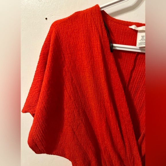 H&M Crepey Beach Cover-Up Dress in Orange, Size Women’s Small - Picture 3 of 5